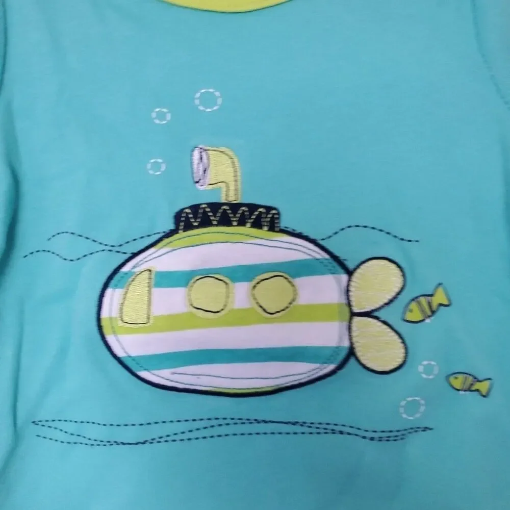 Cutie Pie 12M Child toddler short sleeve T-shirt Submarine Cotton Green